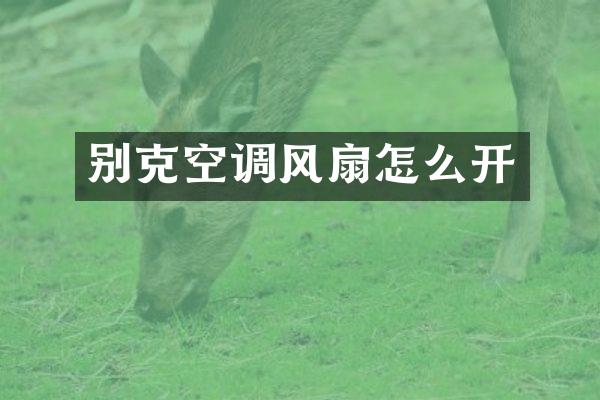 别克空调风扇怎么开