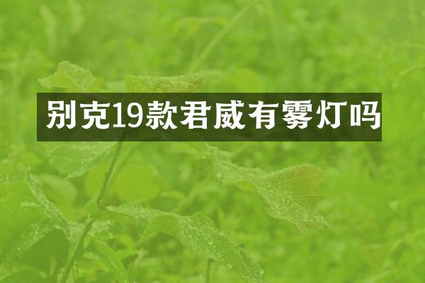 别克19款君威有雾灯吗