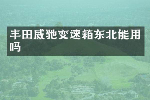 丰田威驰变速箱东北能用吗