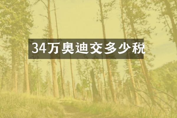 34万奥迪交多少税