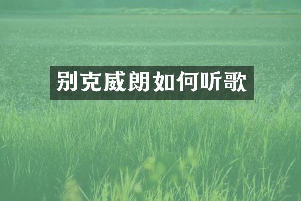 别克威朗如何听歌