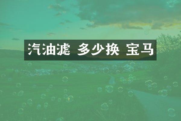 汽油滤 多少换 宝马