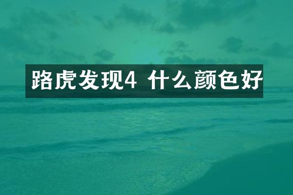 路虎发现4 什么颜色好