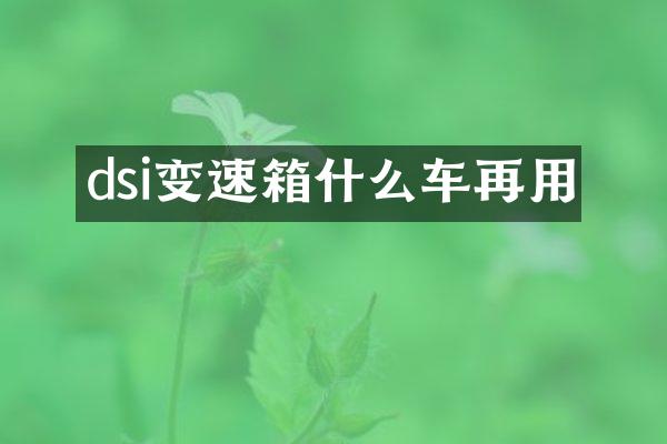 dsi变速箱什么车再用