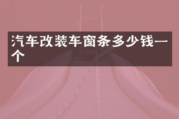 汽车改装车窗条多少钱一个