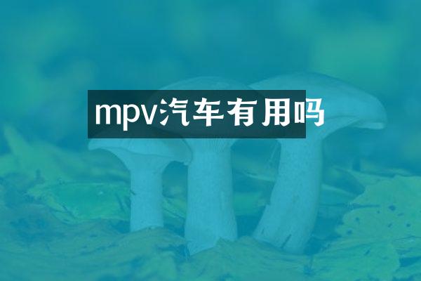 mpv汽车有用吗