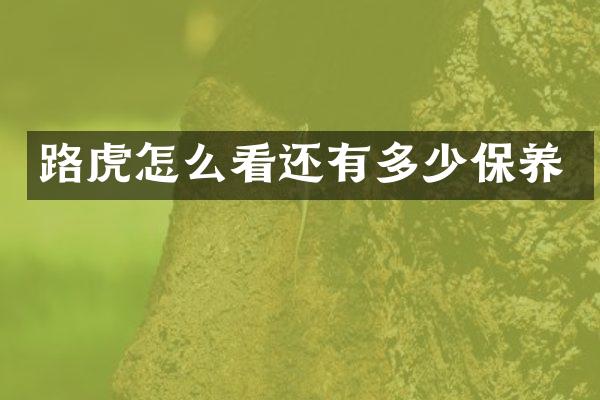 路虎怎么看还有多少保养