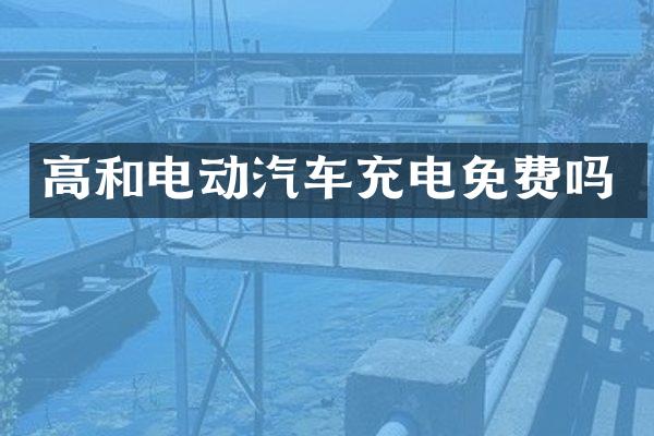 高和电动汽车充电免费吗