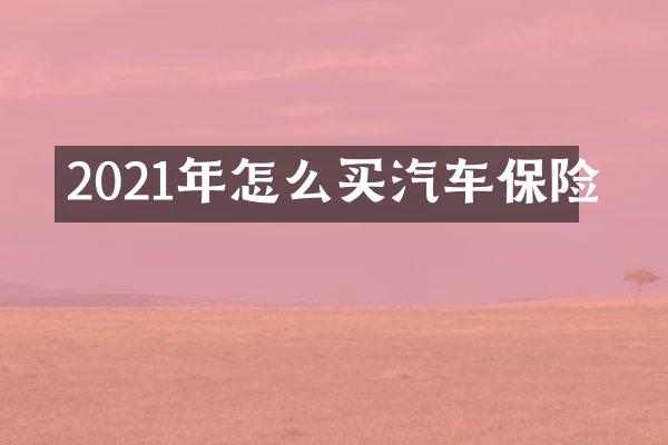 2021年怎么买汽车保险