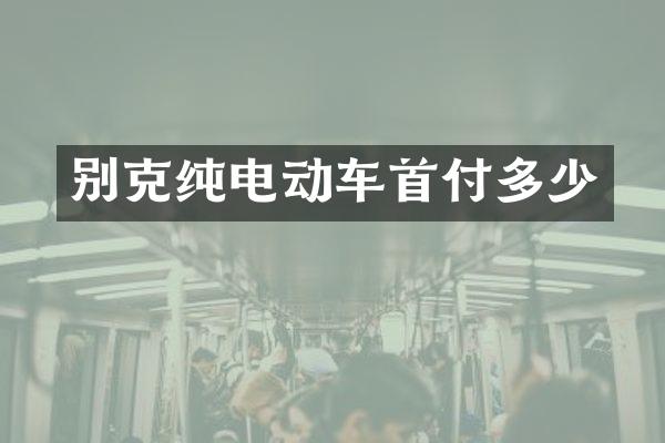 别克纯电动车首付多少