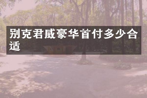 别克君威豪华首付多少合适