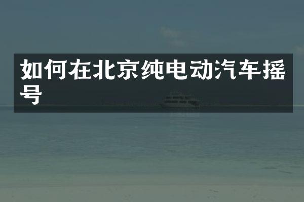 如何在北京纯电动汽车摇号
