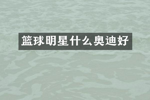 篮球明星什么奥迪好