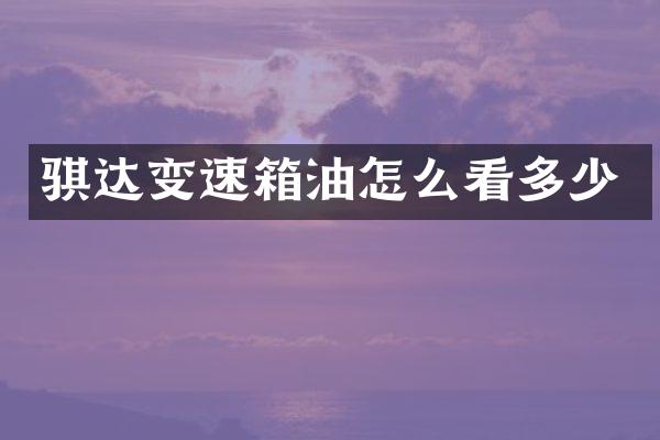 骐达变速箱油怎么看多少