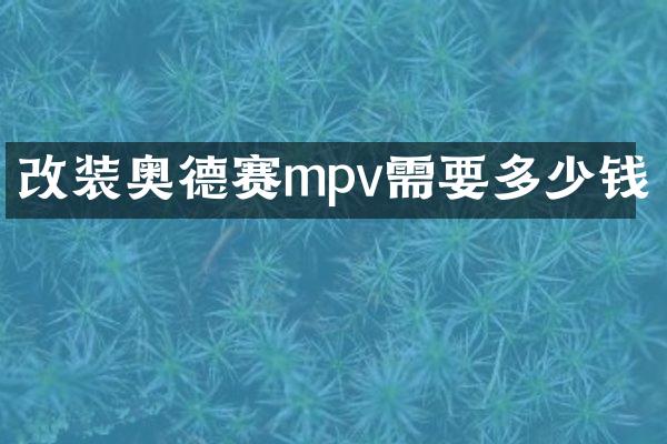改装奥德赛mpv需要多少钱