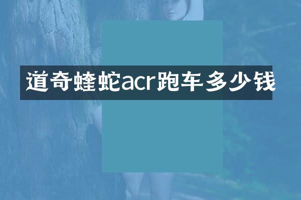道奇蝰蛇acr跑车多少钱
