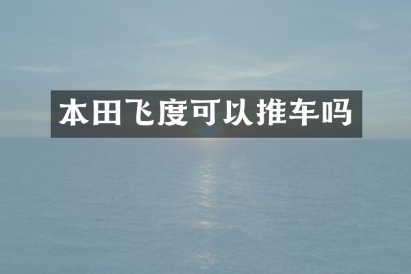 本田飞度可以推车吗