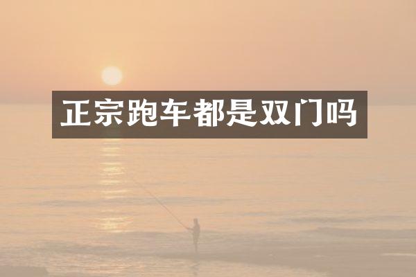 正宗跑车都是双门吗