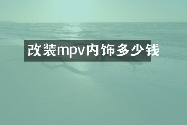 改装mpv内饰多少钱