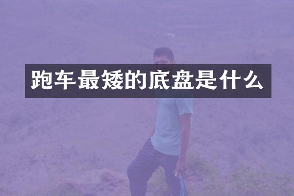 跑车最矮的底盘是什么