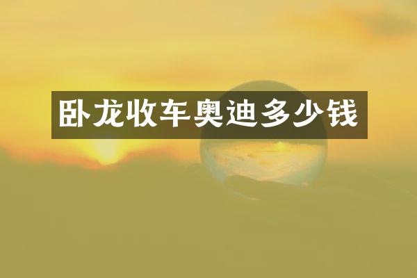 卧龙收车奥迪多少钱