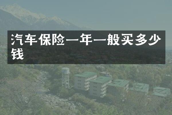 汽车保险一年一般买多少钱