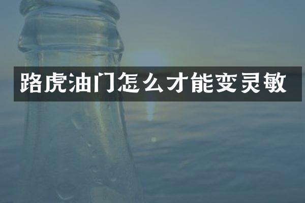 路虎油门怎么才能变灵敏