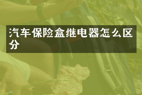 汽车保险盒继电器怎么区分