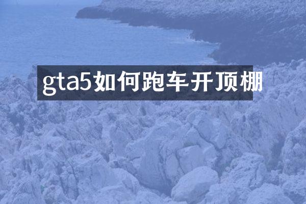 gta5如何跑车开顶棚