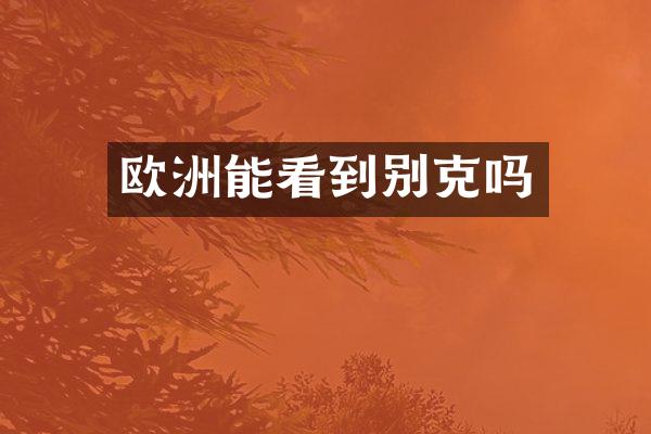 欧洲能看到别克吗