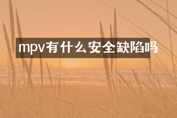 mpv有什么安全缺陷吗
