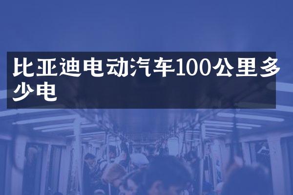 比亚迪电动汽车100公里多少电