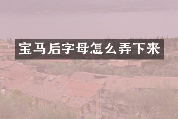 宝马后字母怎么弄下来