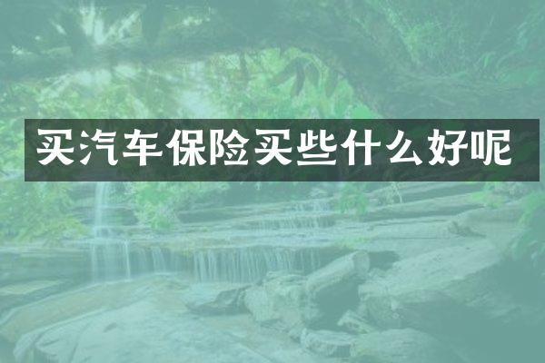买汽车保险买些什么好呢