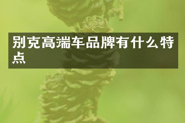 别克高端车品牌有什么特点