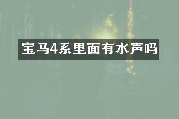 宝马4系里面有水声吗