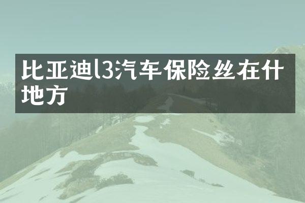 比亚迪l3汽车保险丝在什么地方