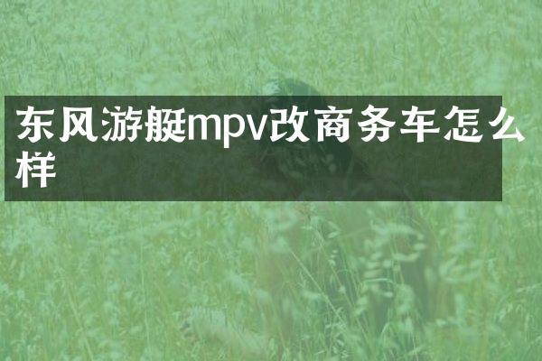 东风游艇mpv改商务车怎么样