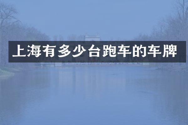 上海有多少台跑车的车牌
