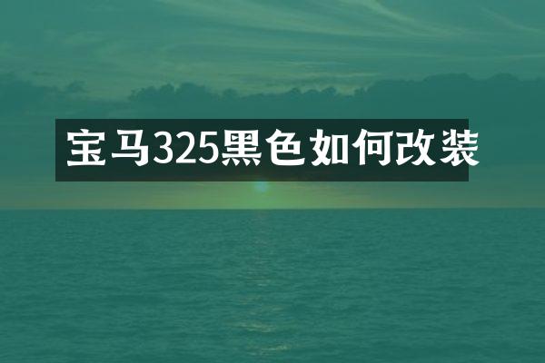 宝马325黑色如何改装