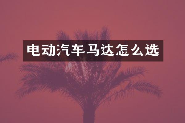 电动汽车马达怎么选