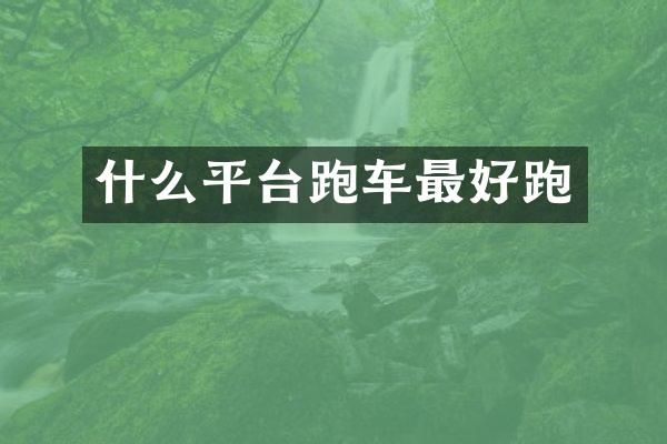 什么平台跑车最好跑