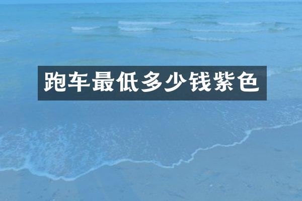 跑车最低多少钱紫色