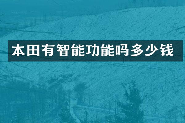 本田有智能功能吗多少钱