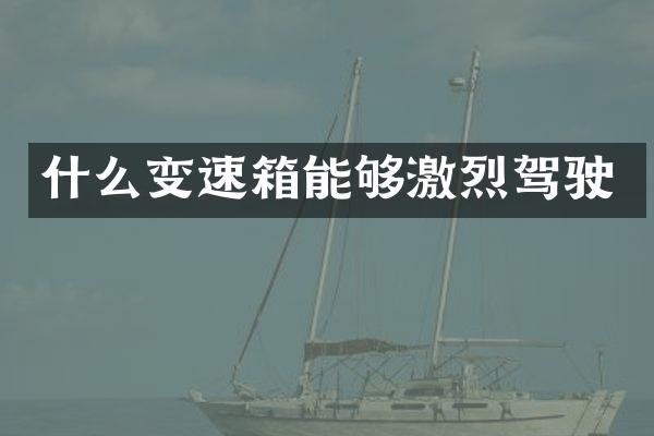 什么变速箱能够激烈驾驶