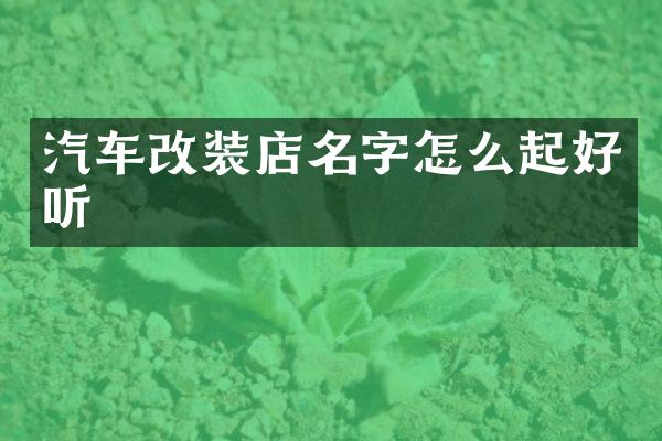 汽车改装店名字怎么起好听