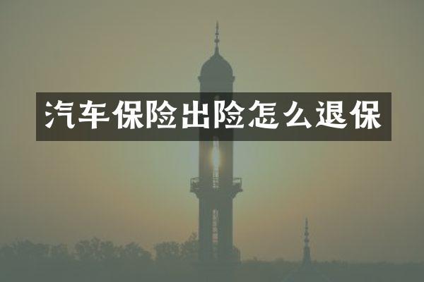 汽车保险出险怎么退保