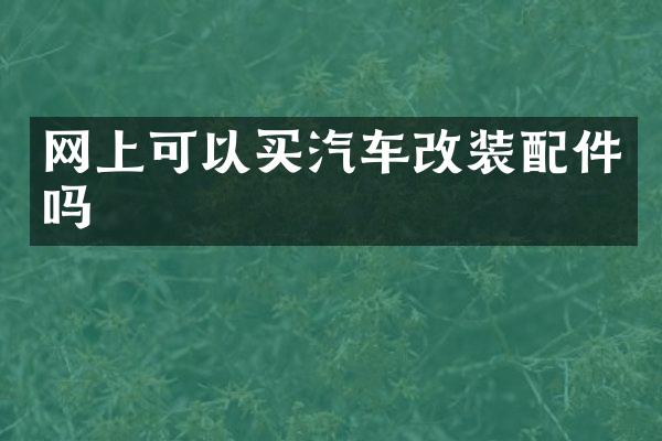 网上可以买汽车改装配件吗