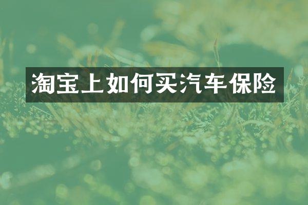 淘宝上如何买汽车保险