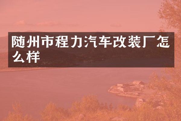 随州市程力汽车改装厂怎么样